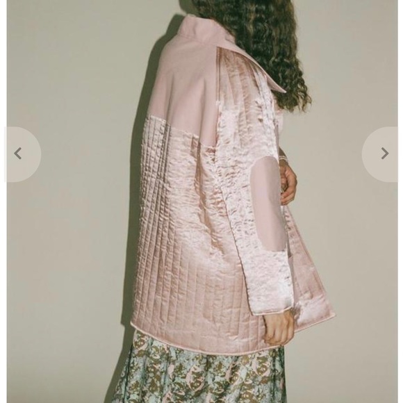 Michons Marigot Pink Satin Canvas Barn Coat Chore Jacket - Picture 4 of 12